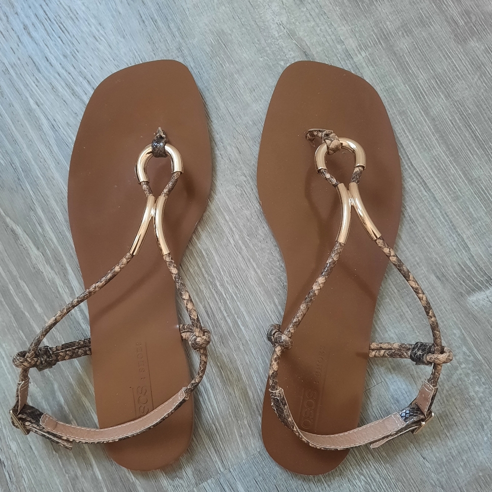 ASOS Snake Print Thong Sandal
